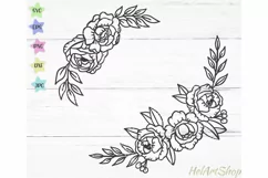 Floral border svg file, Flower border svg, floral swag svg Product Image 1