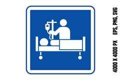 Blue Intensive Care Sign Product Image 1