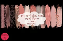Rose Gold Brush Strokes I Brush Strokes Clipart Product Image 2