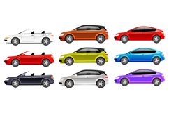 Cars flat color vector objects set Product Image 1