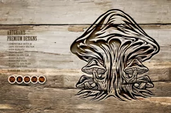 Silhouette of Nature Fungus Plant Mushrooms Product Image 1