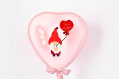Gnome valentine svg with heart balloon. Be my valentine Product Image 5
