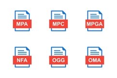 Set Of File Formats Icons Product Image 1