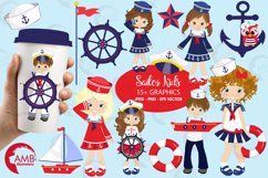 Sailor Kids cliparts, Nautical Kids cliparts AMB-893 Product Image 1