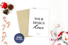 Christmas Card Mockup, Vertical 5x7 invitation mock up Product Image 1