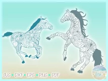 Horse Mandala Zentangle SVG Dxf Eps Png PDF files for Cricut Product Image 3