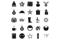 Christmas icons set, simple style Product Image 1