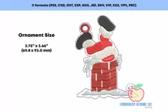 Santa Stuck in the Chimney In The Hoop Ornament Product Image 2