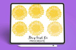 Sunflower Stamp Brush - Procreate Brush Product Image 1