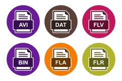 Set Of File Formats Icons Product Image 1