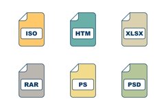 Set Of File Formats Icons Product Image 1