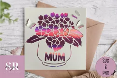 3D Floral Mum card | Paper cutting | Mother’s Day card SVG. Product Image 1