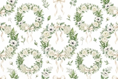 Watercolor seamless pattern with bridal wreaths white flower Product Image 1