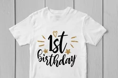 1st Birthday - Birthday SVG EPS DXF PNG Cutting Files Product Image 3
