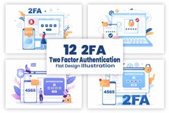 12 2FA Two Steps Authentication Password Illustration Product Image 2