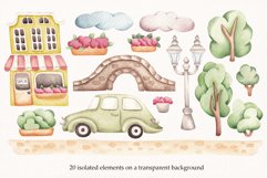 Watercolor ClipArt "Summer Town" Product Image 3