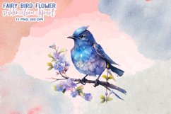 Fairy Bird Flower Watercolor Clipart Product Image 3