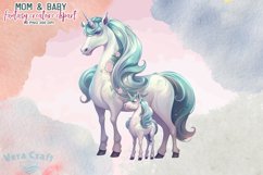 Mom&amp;Baby Fantasy Creature Watercolor Clipart - 10 Variations Product Image 4