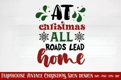 At Christmas all roads lead home SVG, Christmas SVG Product Image 1