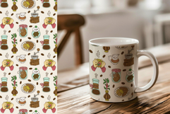 Hygge Coffee Seamless Digital Papers Croissants &amp; Cozy Café Product Image 2