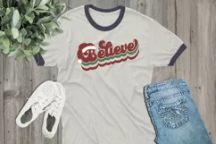 Believe Retro Christmas SVG - PNG, DXF, SVG, EPS, Cut File Product Image 4