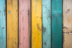 Spring color wooden planks table Product Image 1