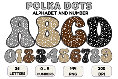 Polka Dots Alphabet Letters &amp; Numbers Clipart PNG 300DPI Product Image 1