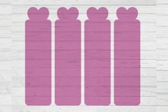 2 x 7 heart top bookmark template svg dxf png ai files Product Image 1