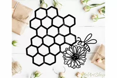 Honeycomb svg, bee svg, floral bee svg, honey bee svg Product Image 1