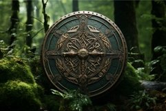 Ancient shield in mystic forest Product Image 1