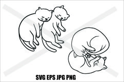 Cat Friends Set A- SVG-EPS-JPG-PNG Product Image 1