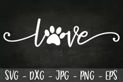 Love Dog, Dog Love Pawprint Helps SVG DXF EPS Dog SVG Product Image 1