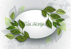 Oval Banner with Tea Leaves Product Image 1