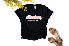 Bella Canvas 3001 Black Flat Lay Mockup Product Image 1