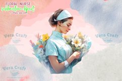 Floral Nurse Watercolor Sublimation Clipart Product Image 3