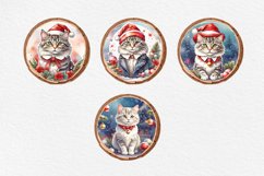 Christmas Decor. Cute Cat Round Pattern 20 PNG sublimations Product Image 4