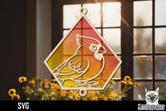 Suncatcher Car Charm SVG, Cardinal Bird Ornament SVG Product Image 1