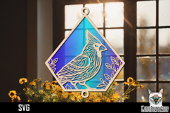 Suncatcher Car Charm SVG, Cardinal Bird Ornament SVG Product Image 1