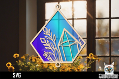 Suncatcher Car Charm Crystal gem SVG, Hanging Ornament SVG Product Image 1