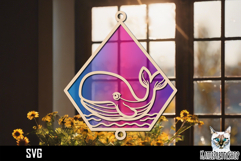 Suncatcher Car Charm Whale SVG, Ornament SVG Product Image 1
