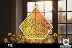 Suncatcher Car Charm Flowers SVG, Ornament SVG Product Image 1