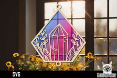 Suncatcher Car Charm Crystal gem SVG, Hanging Ornament SVG Product Image 1
