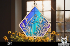 Suncatcher Car Charm Crystal gem SVG, Hanging Ornament SVG Product Image 1