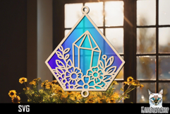 Suncatcher Car Charm Crystal gem SVG, Hanging Ornament SVG Product Image 1