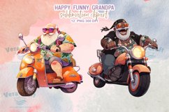Happy Funny Grandpa Sublimation Clipart PNG Product Image 3