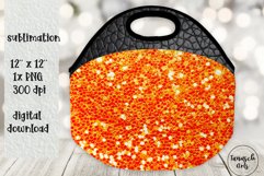 Fall glitter embossed leather Lunch Tote bag sublimation Product Image 1