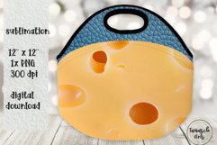Cheese embossed leather Lunch Tote bag sublimation Product Image 1