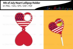 4th of july heart Lollipop holder Product Image 2