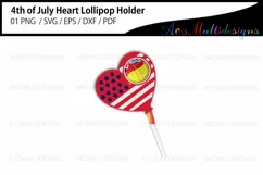 4th of july heart Lollipop holder Product Image 1