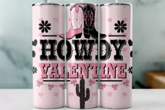 Howdy Valentine Valentine's Day Love Tumbler Wrap Product Image 1